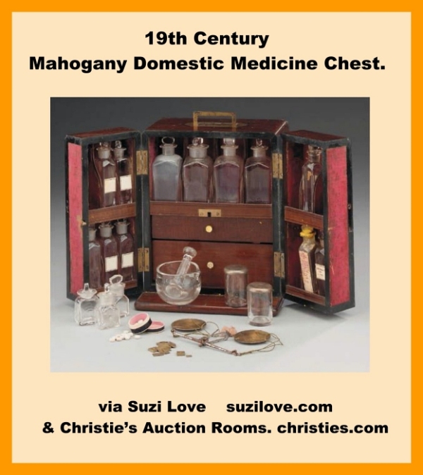 19th Century Mahogany Domestic Medicine Chest. via Christie’s Auction Rooms. christies.com suzilove.com