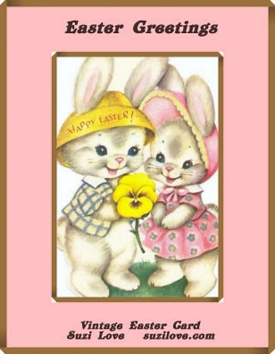 Vintage Bunny Easter Cards. Suzi Love - suzilove.com
