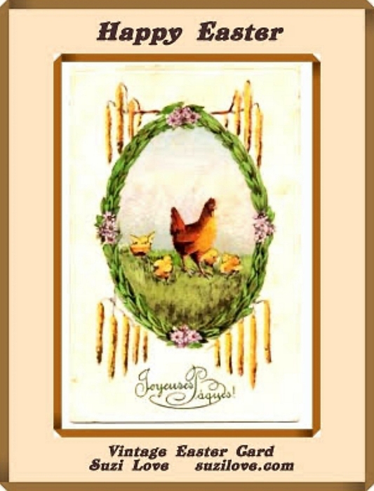 Egg With Flowers. Easter Greetings. Suzi Love - suzilove.com