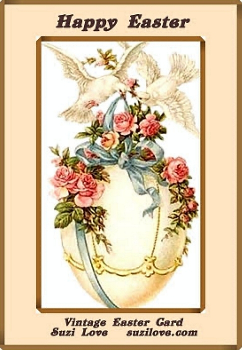 Egg With Flowers. Easter Greetings. Suzi Love - suzilove.com