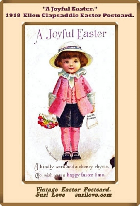'A Joyful Easter' By Ellen Clapsaddle (1865-1934) via digitalgallery.nypl.org