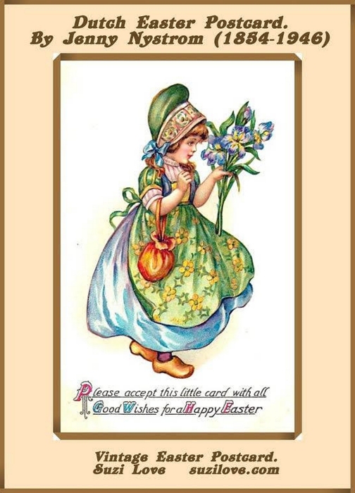 Jenny Nystrom (1884-1946) Vintage Dutch Easter Card. 