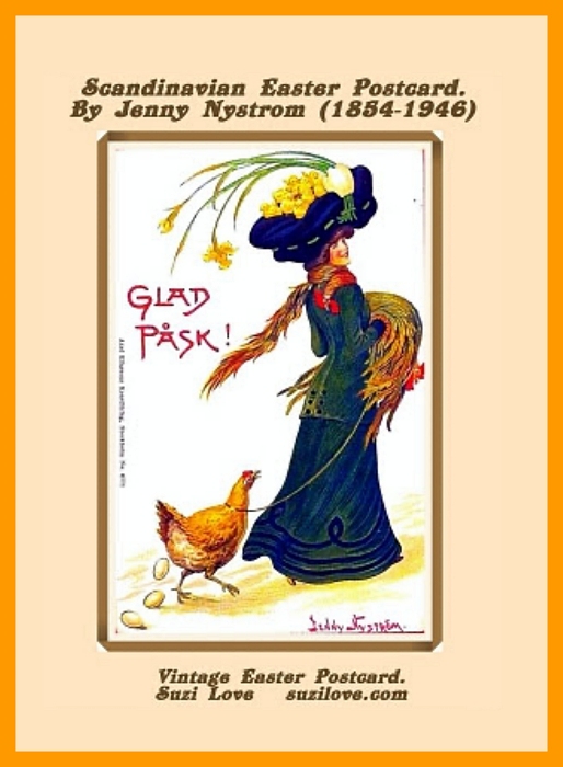 Jenny Nystrom (1884-1946) Vintage Scandinavian Easter Card. 