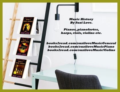 Want to know more about music in the 17th, 18th, and 19th Centuries. Pianos, pianofortes, harps, viols, violins, and many more. #Music #nonfiction books2read.com/suziloveMusicGeneralbooks2read.com/suziloveMusicPiano books2read.com/suziloveMusicViolins